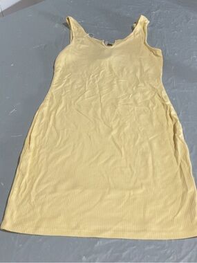 Love Tree Ribbed Tank Dress in Soft Yellow 1011